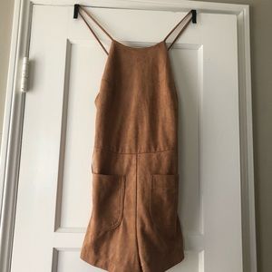 - Brown Suede Romper